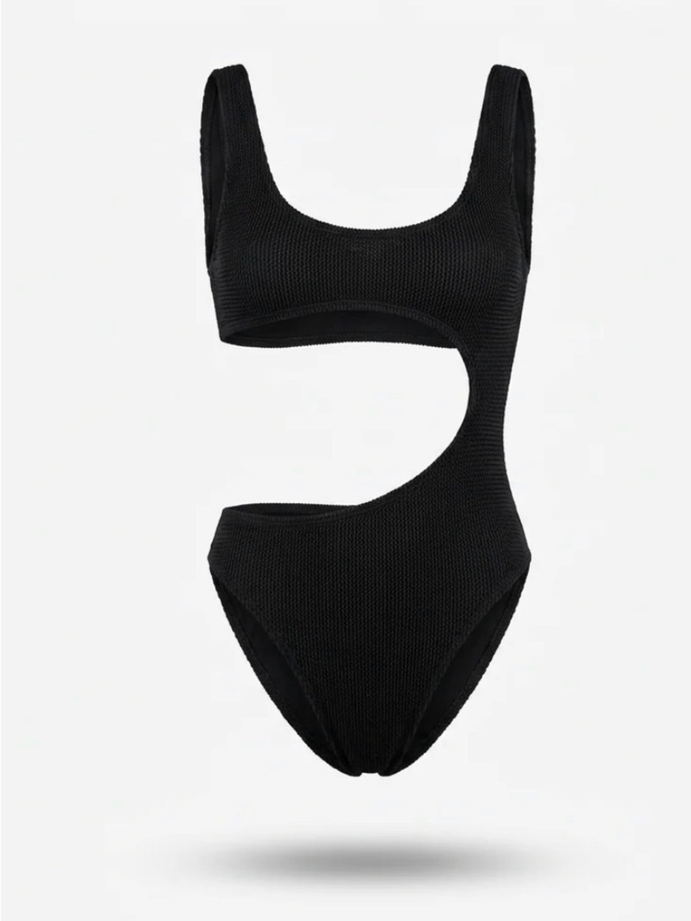 Black Tan-Through Cutout One-Piece Swimsuit